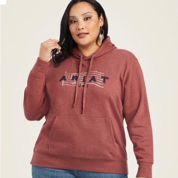 Womens Ariat real hoodie Maroon western country comfy causal size medium USA​ - Picture 3 of 10